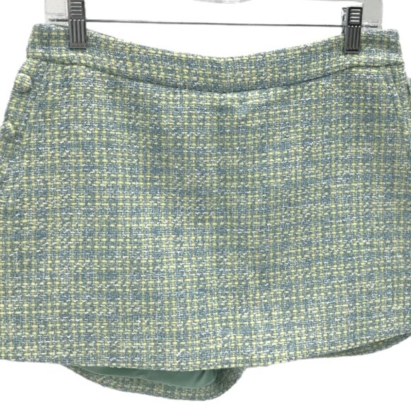 S'Edge Starlet Blue & Green Tweed-like Lined Skirt-Skorts, Pockets Size Med NWT - Picture 5 of 10